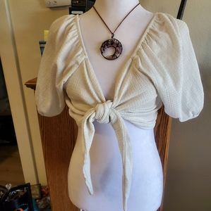 Zara Large White Crop Top EUC